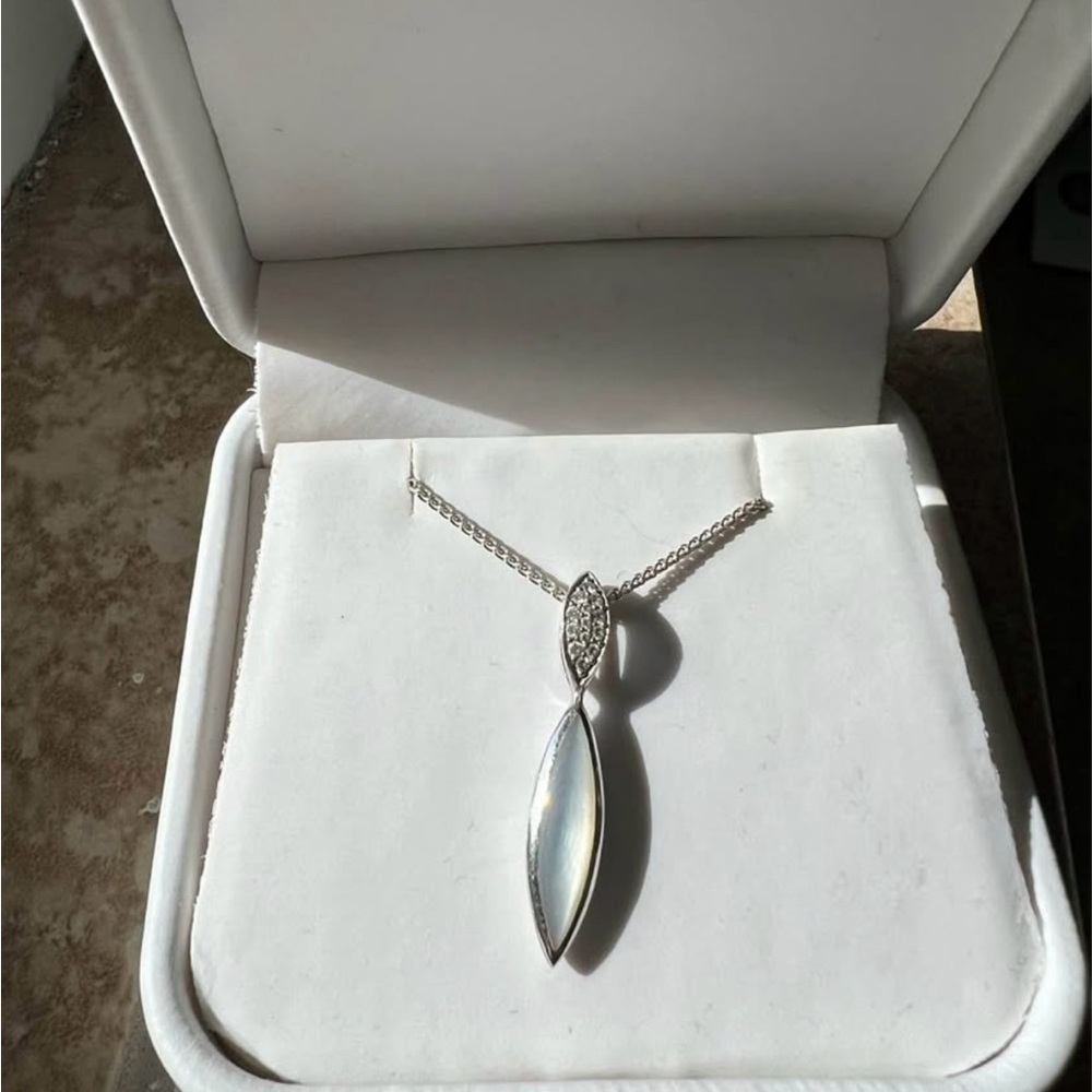 Elegant Kabana Diamond and Pearl Pendant Necklace
